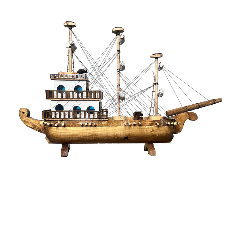 دکوری مدل کشتی چوبی تزئینی