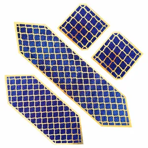 ست رومیزی 4 تکه مدل چرم مخمل کد BB004