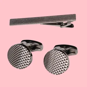 ست دکمه سردست و گیره کراوات مردانه نسن مدل ND11