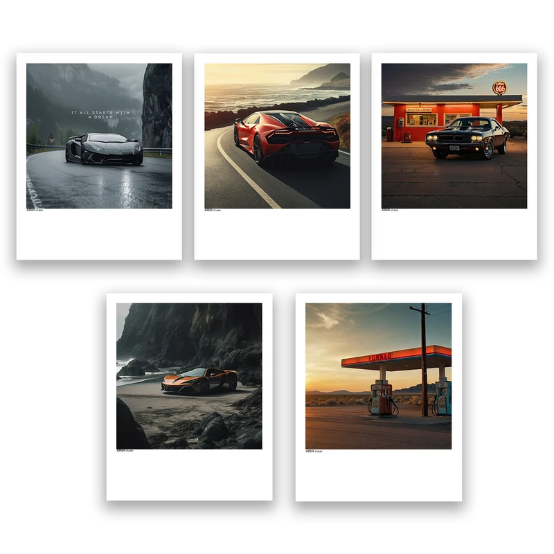 آویز تزیینی عرش مدل فانتزی ماشین اسپرت کد Asa832 مجموعه پنج عددی