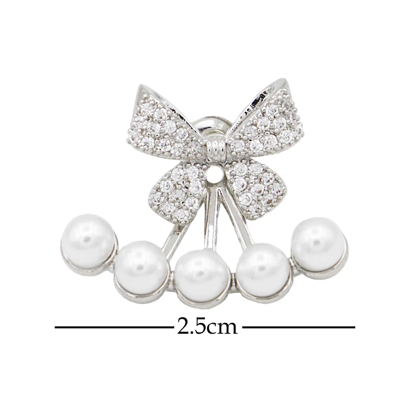 عکس شماره 2 : گوشواره دخترانه مدل پاپیونی مروارید دار