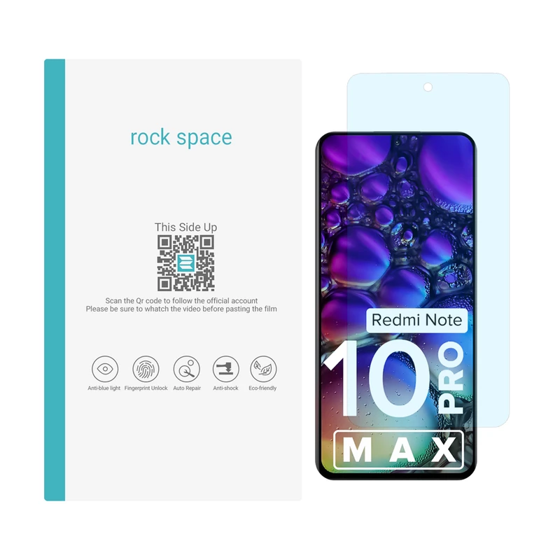 محافظ صفحه نمایش ضد اشعه آبی راک اسپیس مدل HyBLU مناسب برای گوشی موبایل شیائومی Redmi Note 10 Pro Max