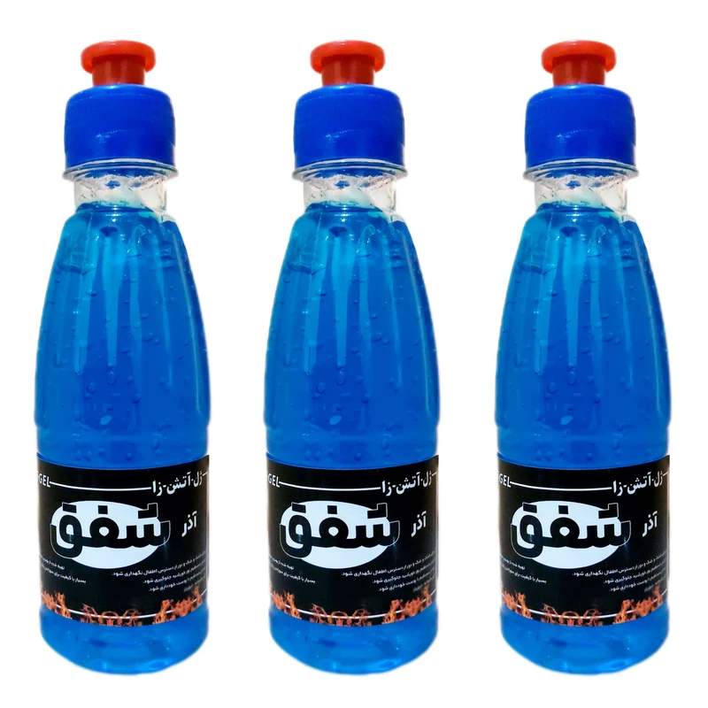 ژل آتش زا مدل شفق حجم 200 میلی لیتر بسته 3 عددی