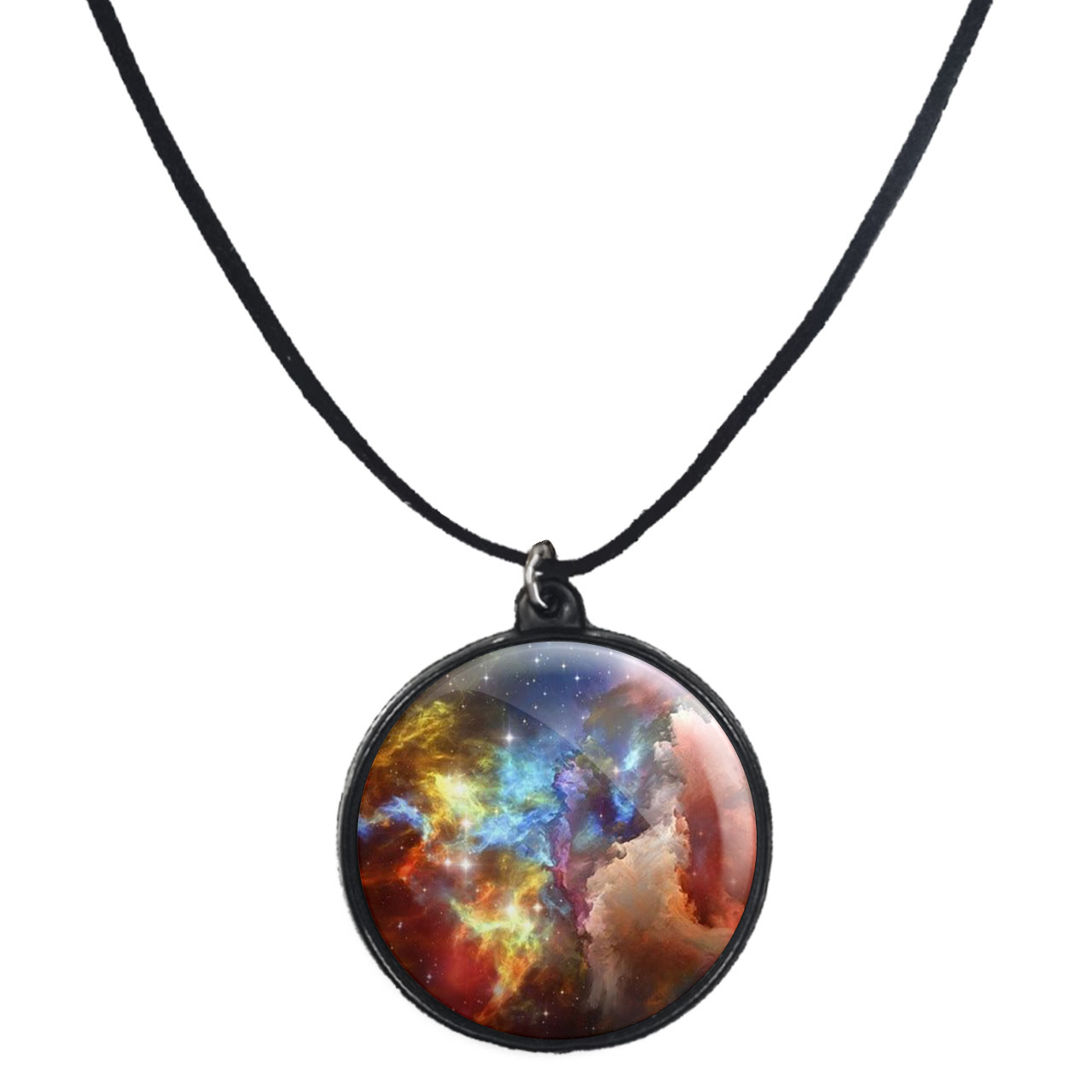 گردنبند پرمانه طرح کهکشان کد pmb.23938 مدل دو طرفه