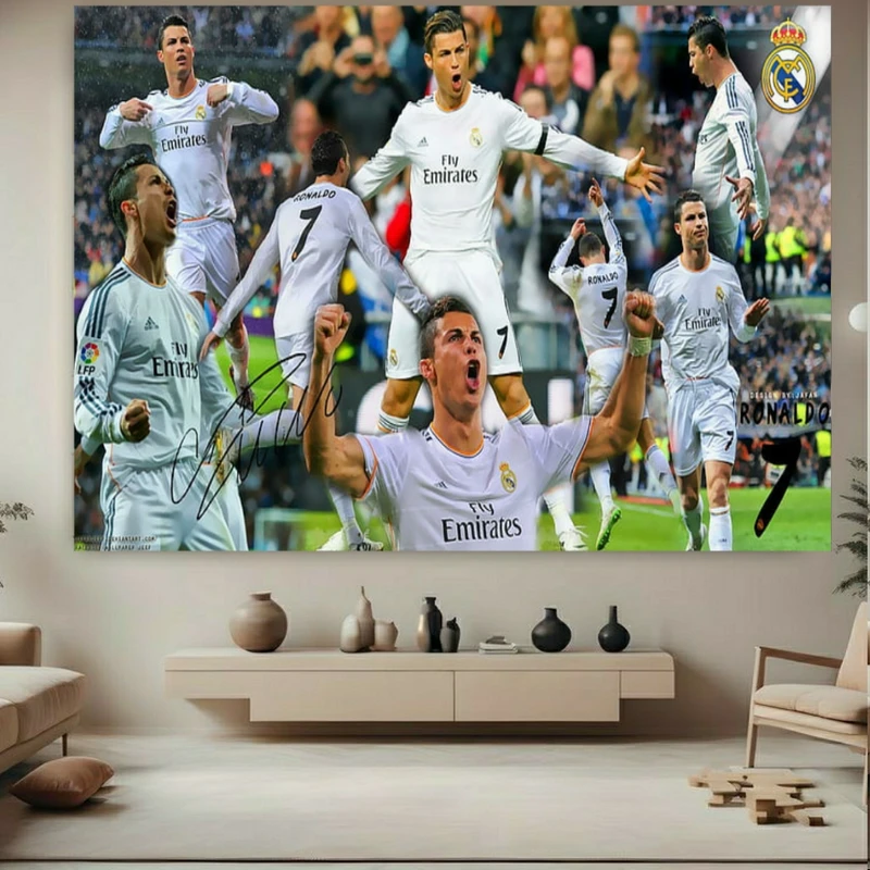 تابلو بوم طرح اسطوره دنیای فوتبال کریستیانورونالدو مدل موفقیت کدPY105