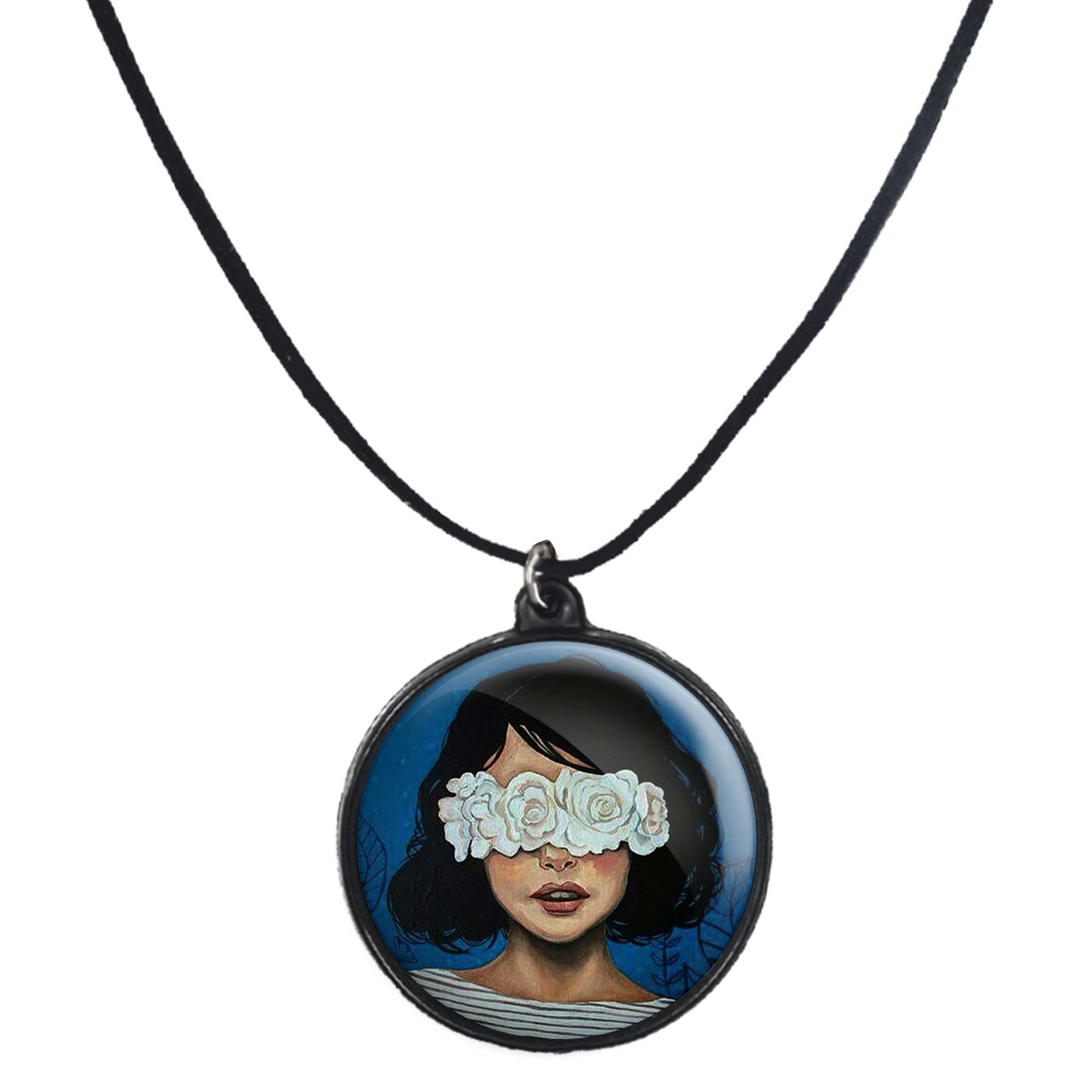 گردنبند پرمانه طرح دخترونه کد pmb.8510 مدل دو طرفه