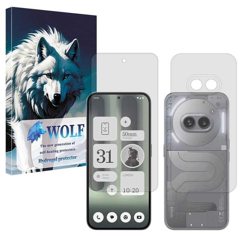 محافظ صفحه نمایش مات ولف مدل Tough مناسب برای گوشی موبایل ناتینگ Phone 2a Plus به همراه محافظ پشت گوشی