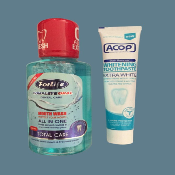 دهان شویه فورلایف مدل TOTAL CARE حجم 330 میلی لیتر به همراه خمیر دندان آکوپ مدل Whitening حجم 90 میلی لیتر دهان شویه فورلایف مدل TOTAL CARE حجم 330 میلی لیتر به همراه خمیر دندان آکوپ مدل Whitening حجم 90 میلی لیتر