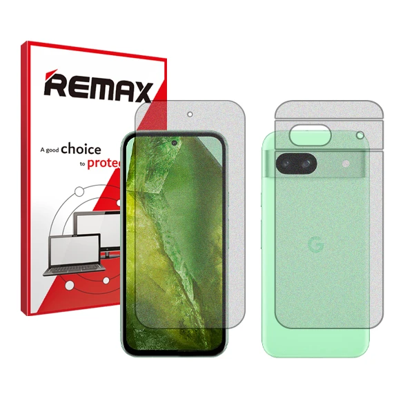محافظ صفحه نمایش مات ریمکس مدل HyMTT مناسب برای گوشی موبایل گوگل Pixel 8a به همراه محافظ پشت گوشی