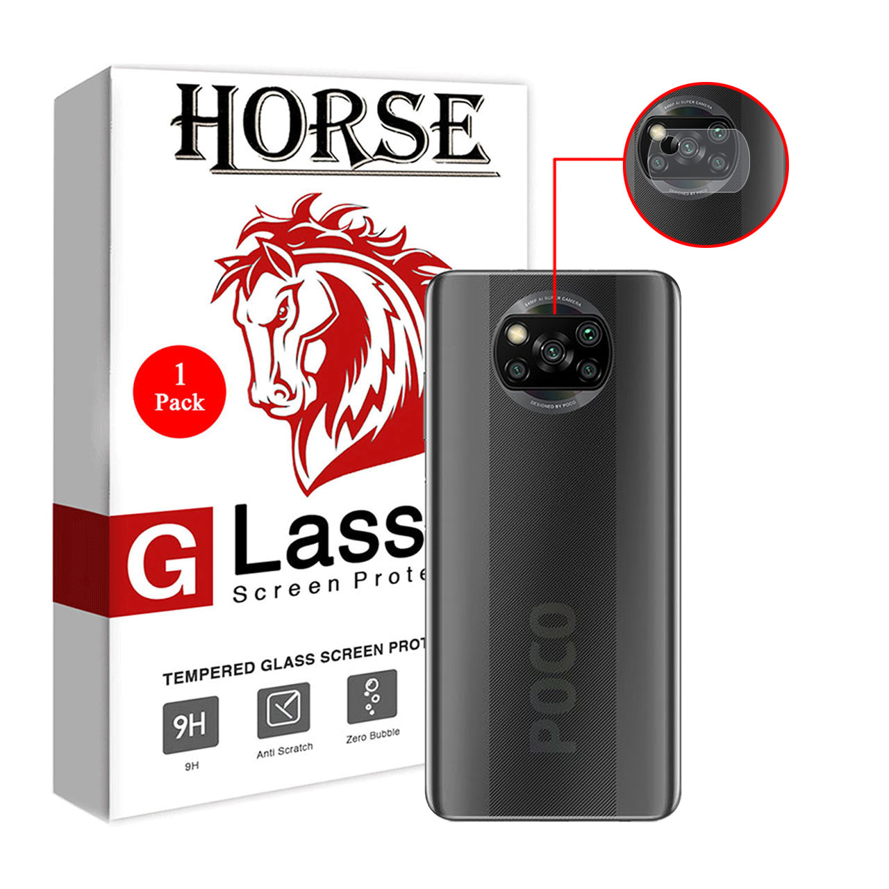 محافظ لنز دوربین هورس مدل SGL-H مناسب برای گوشی موبایل شیائومی Poco X3 Pro