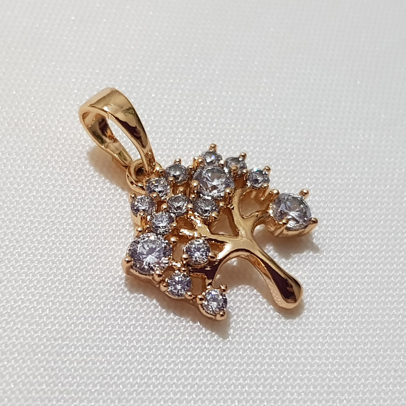 آویز گردنبند زنانه ژوپینگ مدل درخت زندگی نگین دار 3450