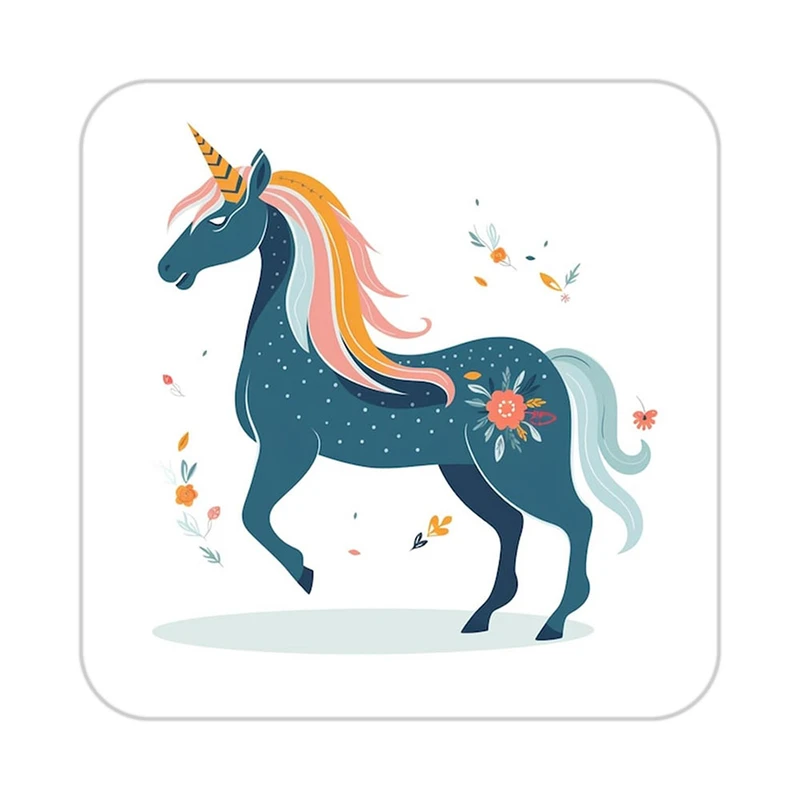 زیر لیوانی کاکتی طرح اسب تک شاخ و یونیکورن مدل mp31479