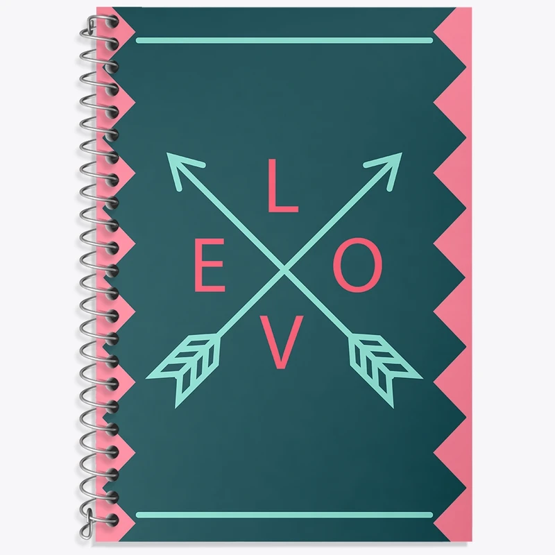 دفتر زبان 50 برگ خندالو مدل دو خط طرح Love کد N124