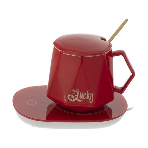 ماگ مدل CX-Z02 طرح Luky به همراه یک صفحه گرمکن برقی