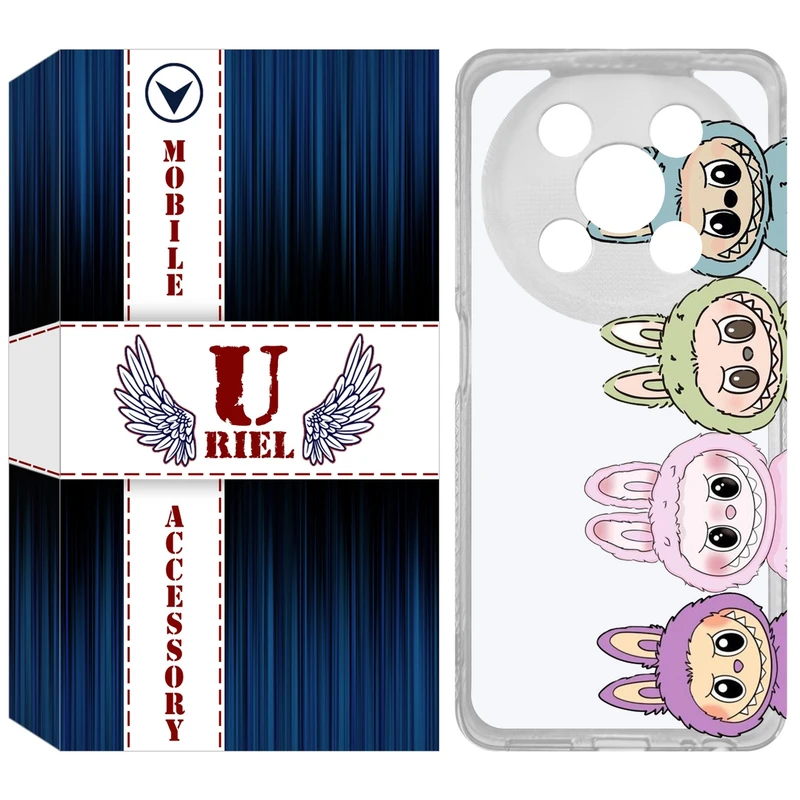 کاور یوریل مدل Clear کد 101 طرح لبوبو Labubu مناسب برای گوشی موبایل وکال V2 / V2 Lite