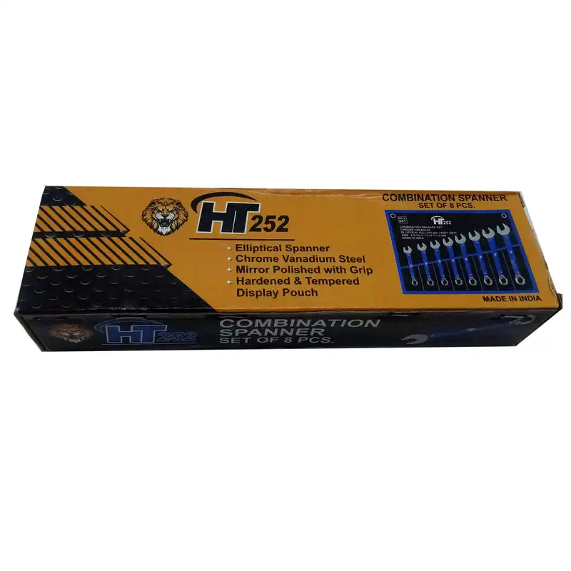 آچار یکسر تخت و یکسر رینگی اچ تی مدل SD80 مجموعه 8 عددی