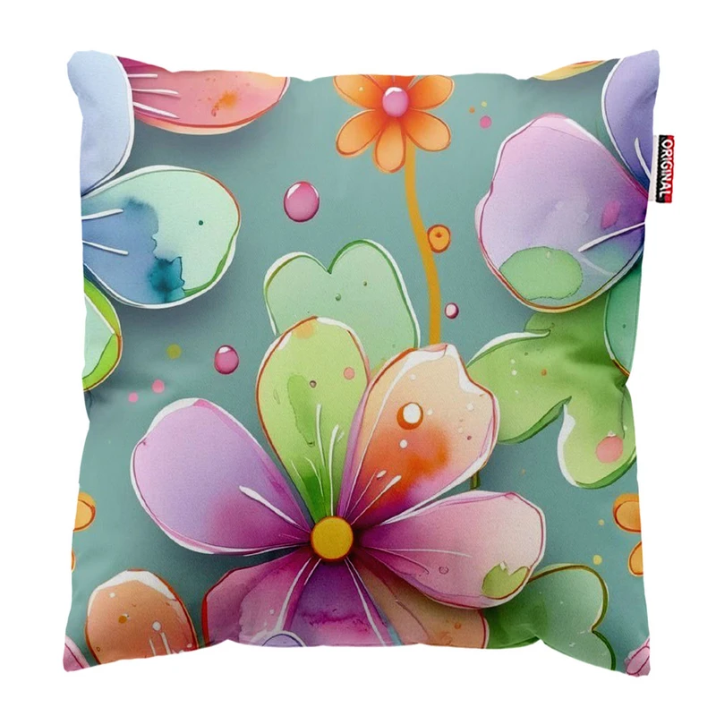  کوسن پاد آفرین طرح گل کد 2976 سایز 30*30 سانتی متر