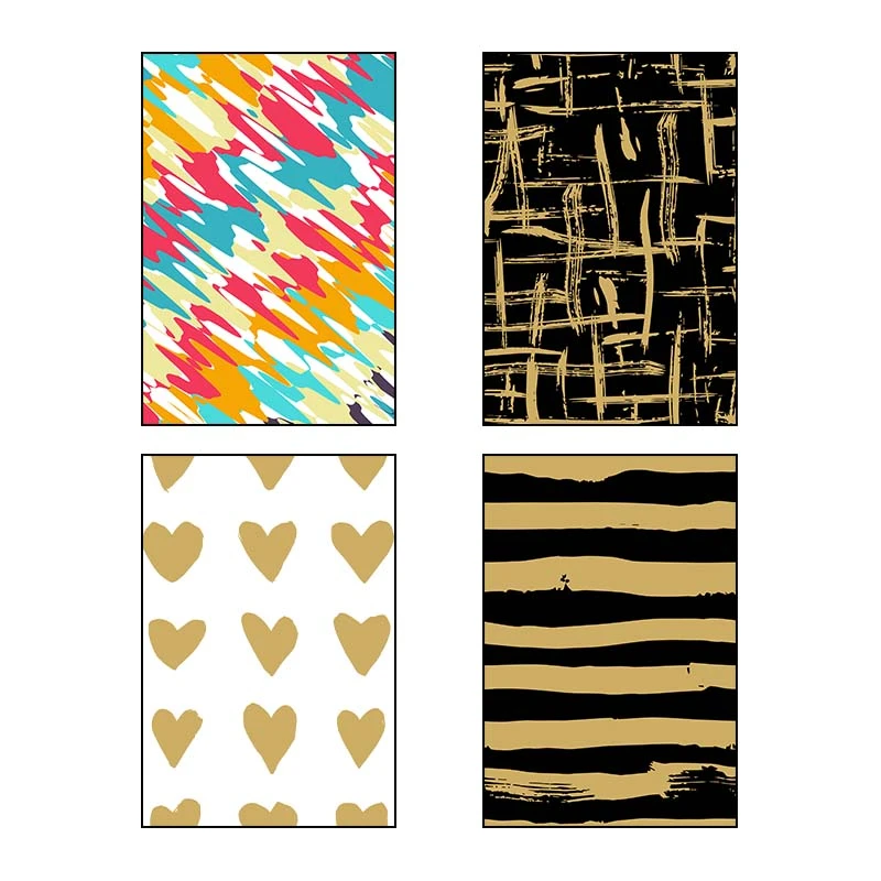 تابلو شاسي کارنيکا طرح پترن مینیمال Minimal Pattern کد 81438 مجموعه 4 عددی