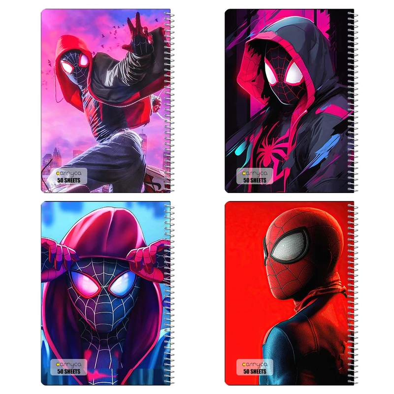 دفتر نقاشي 50 برگ کارنيکا طرح Man-مرد عنکبوتی Spider کد 26926 مجموعه 4 عددی