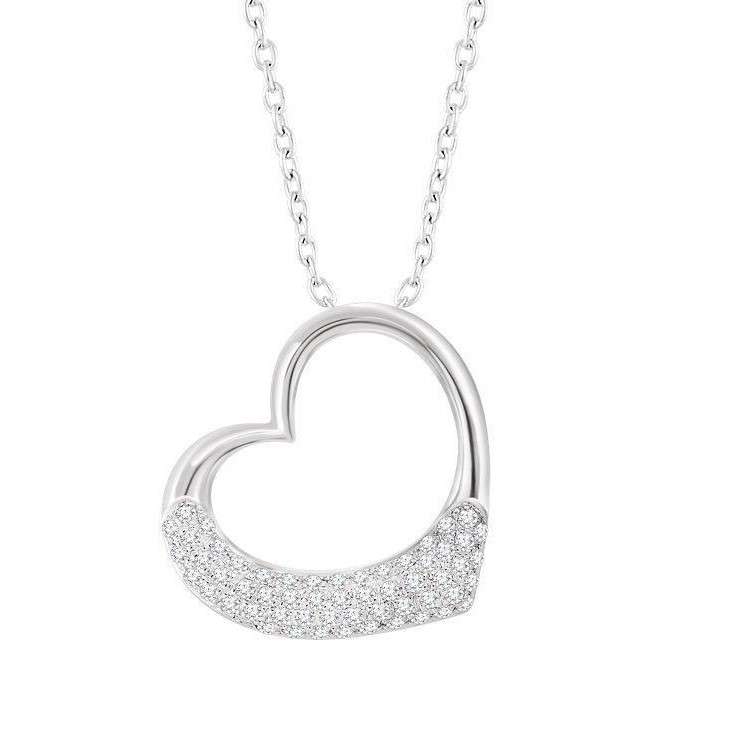 گردنبند نقره زنانه قیراط طرح قلب کد GH4255