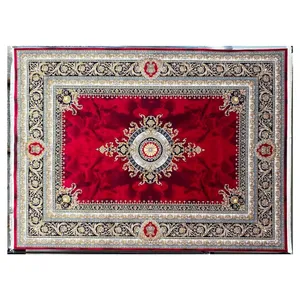 فرش ماشینی 700 شانه زمینه لاکی حاشیه سرمه ای مدل ۰۰۳