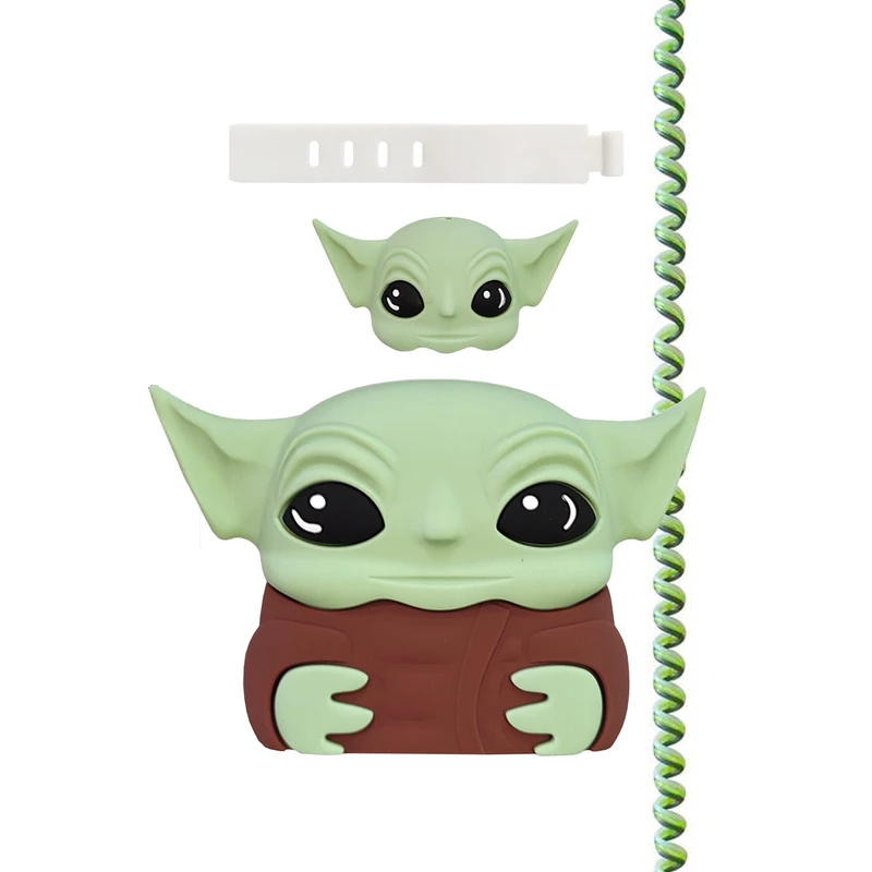 محافظ شارژر دیواری قاب تی رکس مدل BABYYODA به همراه محافظ کابل مجموعه 4 عددی 