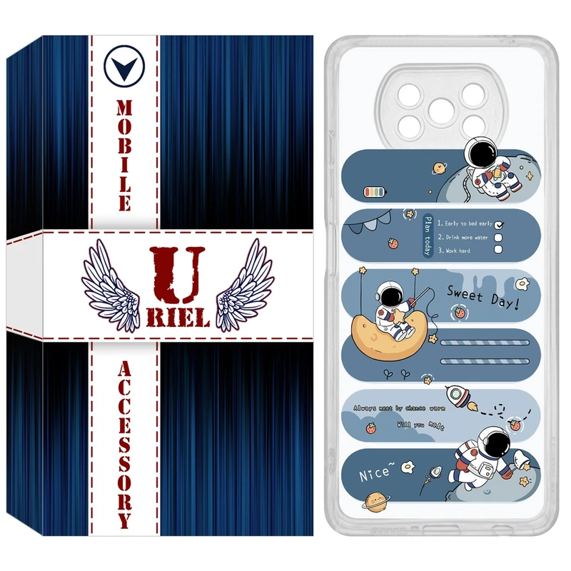 کاور یوریل مدل Clear کد 18 طرح فضانورد مناسب برای گوشی موبایل شیائومی Poco X3 / X3 Pro / X3 NFC