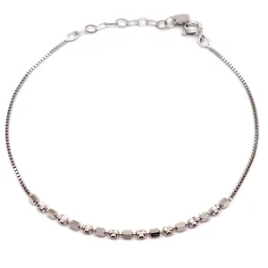 دستبند نقره آی جواهر طرح لاینر کد 77182D