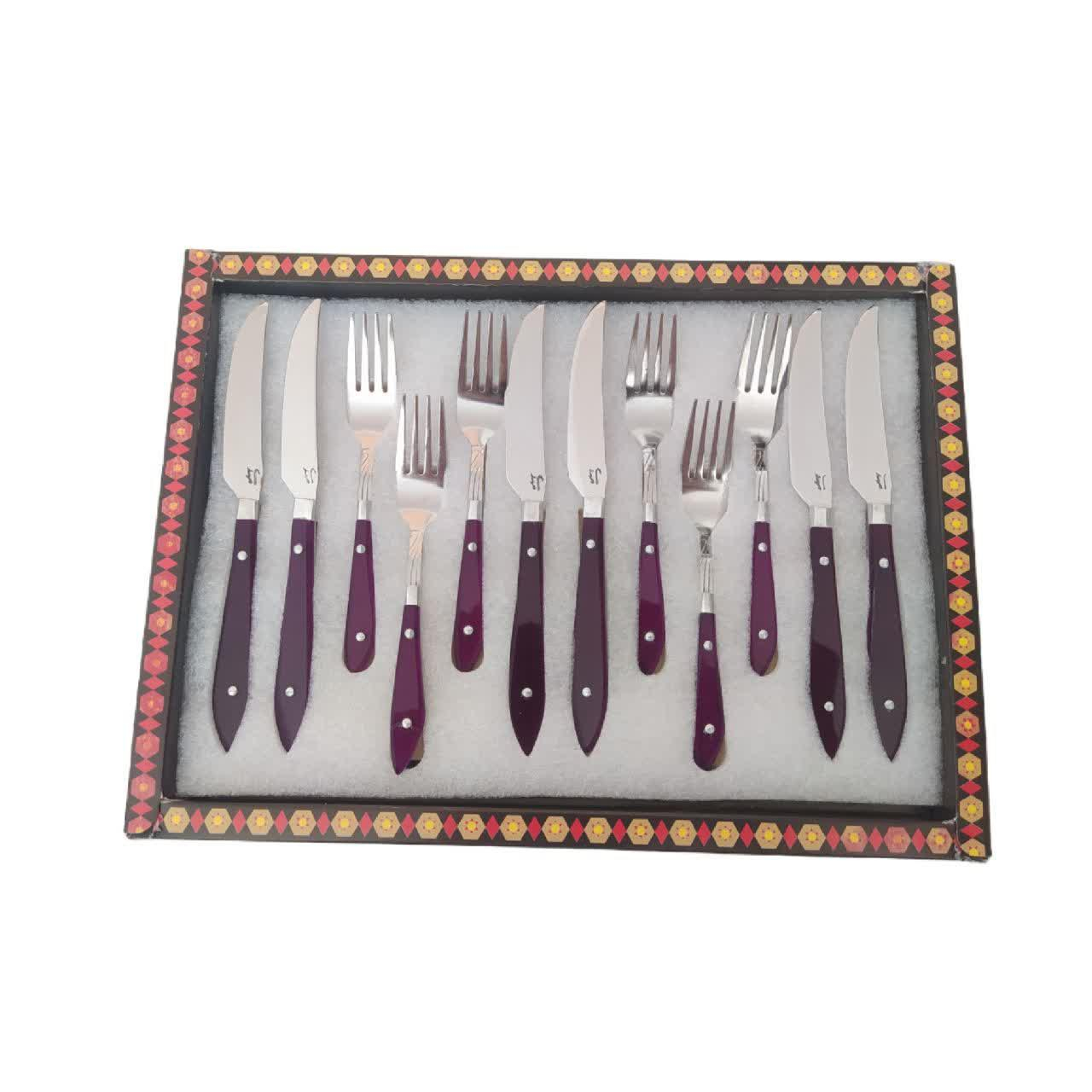 ست کارد و چنگال میوه خوری 12 پارچه مهدی کد 14