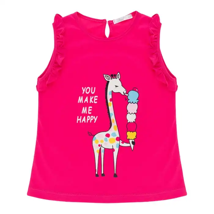 ست تاپ و شلوارک دخترانه فیورلا مدل زرافه بستنی 33011