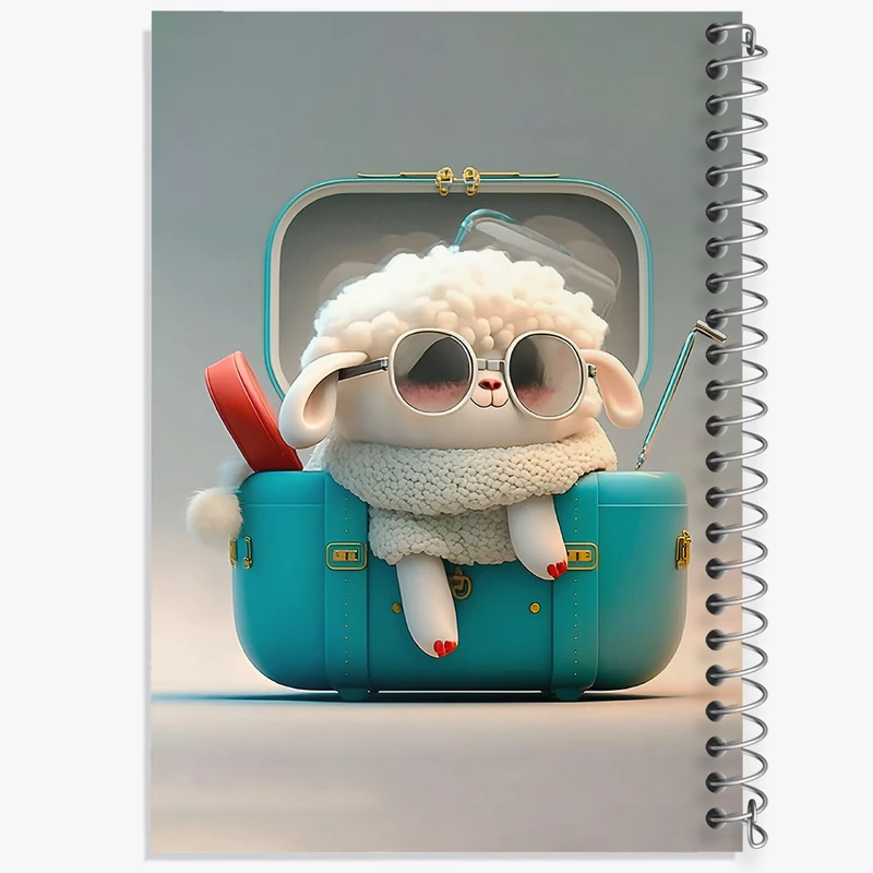 دفتر شطرنجی 50 برگ خندالو طرح گوسفند کیوت کد F5698