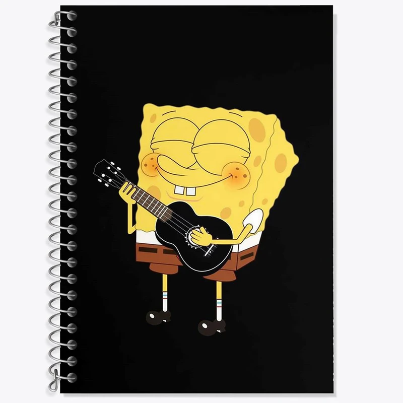 دفتر زبان 50 برگ خندالو مدل سه خط طرح باب اسفنجی کد 1355