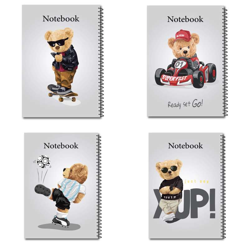 دفتر مشق ویکدی مدل  تدی مجموعه 4 عددی