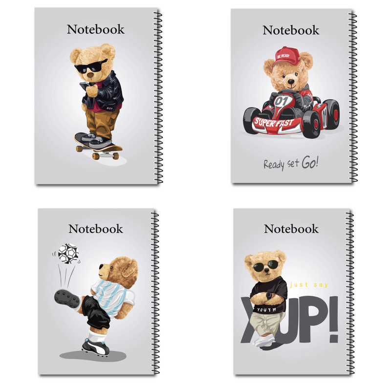 دفتر مشق ویکدی مدل  تدی مجموعه 4 عددی