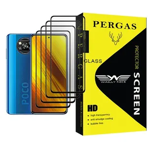 Waily Nice Pergas Glass MIX004 Screen Protector For Xiaomi Poco X3 NFC Pack Of 4
