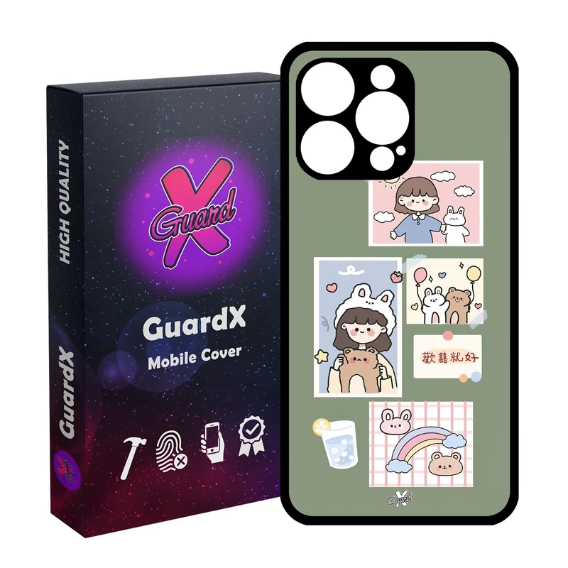 کاور گارد ایکس طرح Girl مدل قاب Glass10514 مناسب برای گوشی موبایل اپل iPhone 15 Pro Max