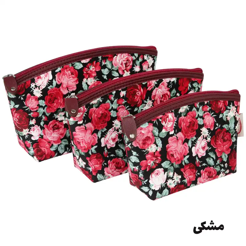 کیف لوازم آرایش زنانه سیب کد 15-Bgf مجموعه 3 عددی