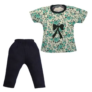 ست تی شرت و شلوارک دخترانه مدل پاپیون کد 243