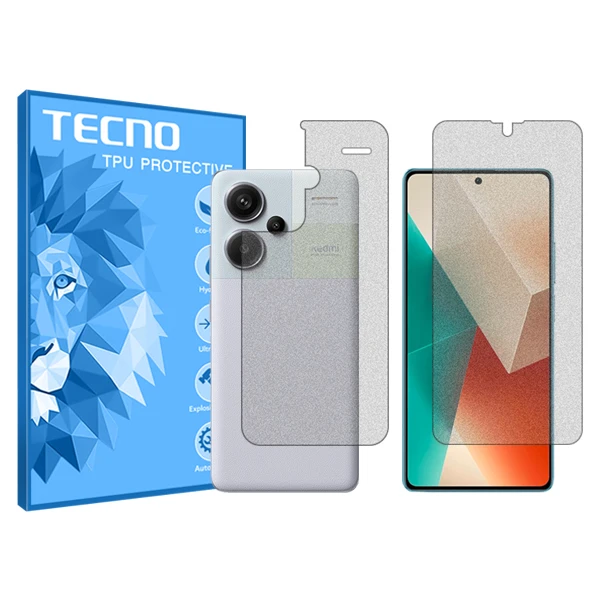 محافظ صفحه نمایش مات تکنو مدل HyMTT مناسب برای گوشی موبایل شیائومی Redmi Note 13 Pro plus به همراه محافظ پشت گوشی