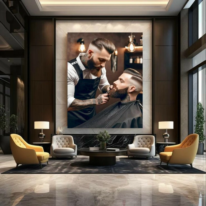  پوستر طرح آرایشگاه مردانه مدل پیرایش صورت کد BK23906