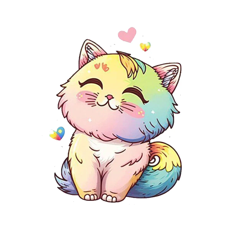 استیکر پارچه و لباس پاد آفرین مدل گربه کیوت کد 705