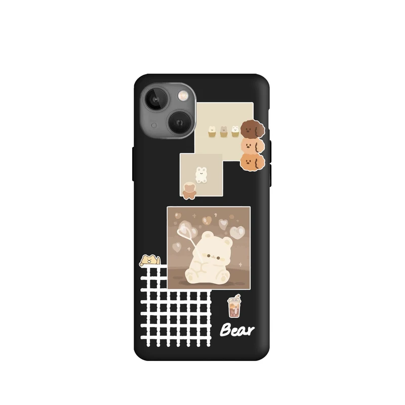 کاور قاب گوشی طرح قاب عکس خرس دخترونه کد k1514 مناسب برای گوشی موبایل اپل iphone 13 Mini