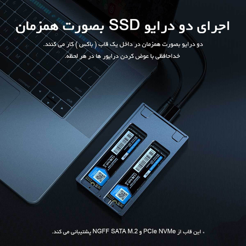 باکس SSD دوسینی M.2 NVMe و NGFF مدل M2NV01-C3
