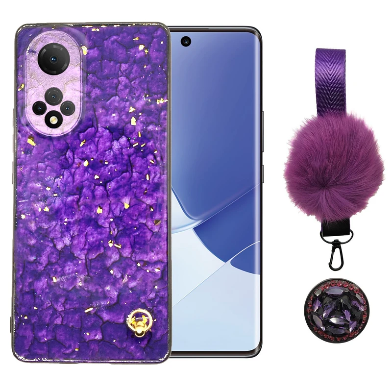 کاور مدل پام پام مناسب برای گوشی موبایل هوآوی Nova 9 / Honor 50 به همراه بند و پایه نگهدارنده