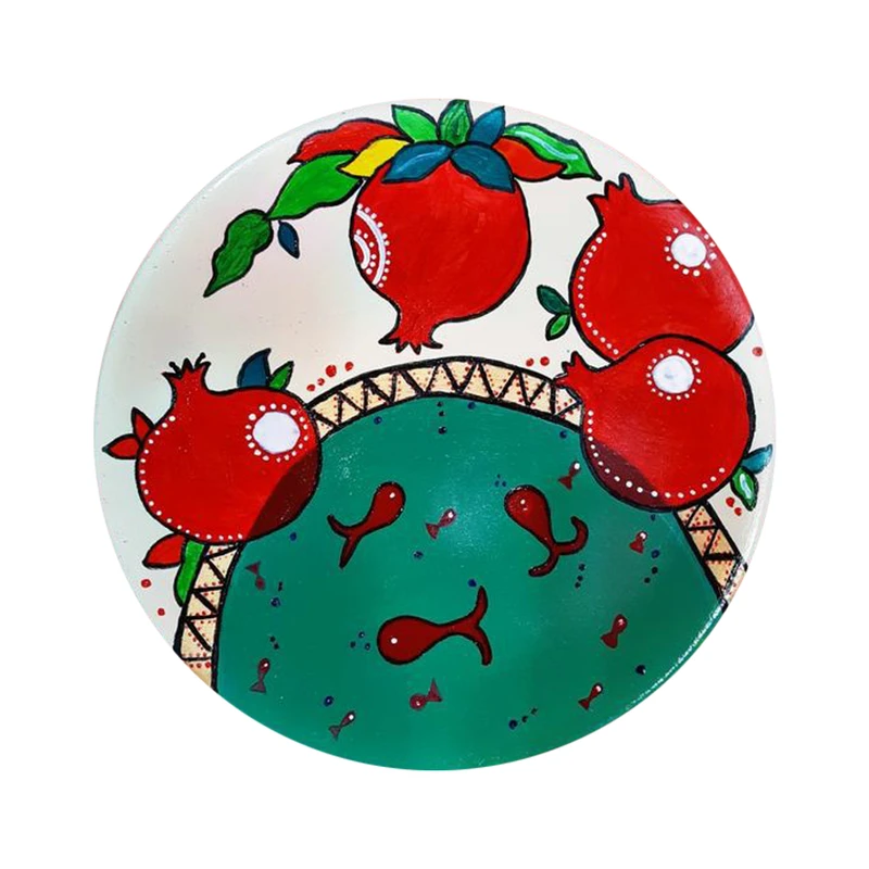 بشقاب دیوارکوب سفالی طرح انار کد 150