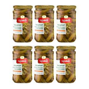  خیارشور ویژه سرکه‌ای شهدین - 660 گرم بسته 6 عددی