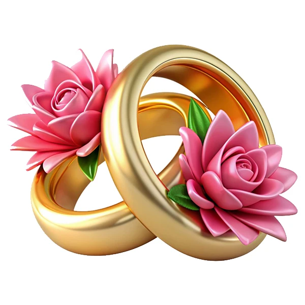  استیکر پارچه و لباس پاد آفرین طرح حلقه و گل و عشق کد 5638