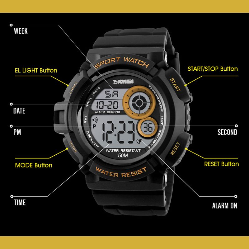 ساعت مچی دیجیتال مردانه اسکمی مدل 1222 GD -  - 3