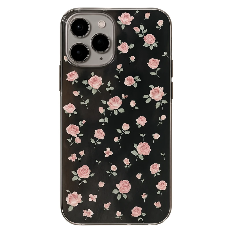 کاور مدل متالیک آینه‌ای طرح گل ریز مناسب برای گوشی موبایل اپل iPhone 14 Pro