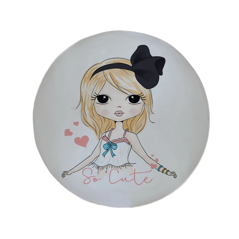 پادری مدل دایره طرح عروسکی کد 5749 سایز 90 × 90 سانتی متر